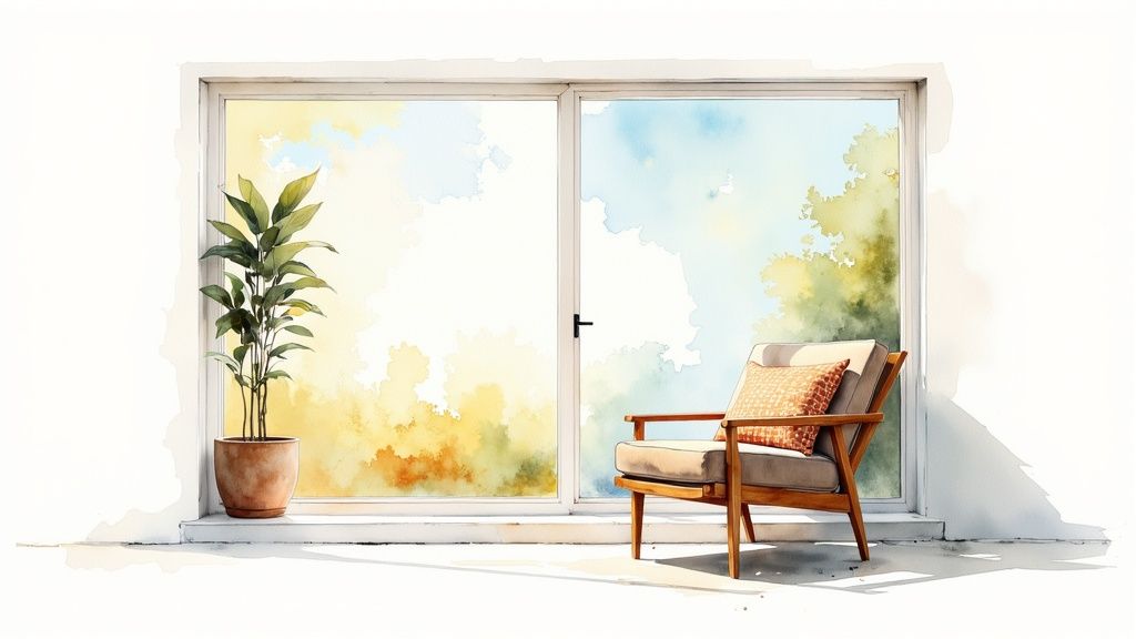Tint shielding a bright room