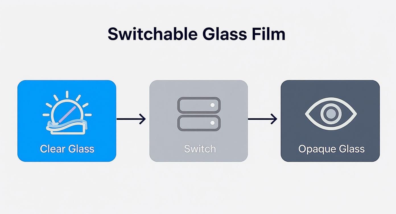 Infographic about switchable glass film