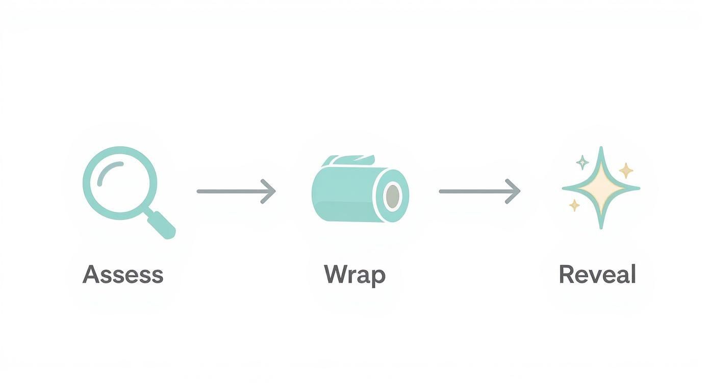 Infographic about bathroom wrapping