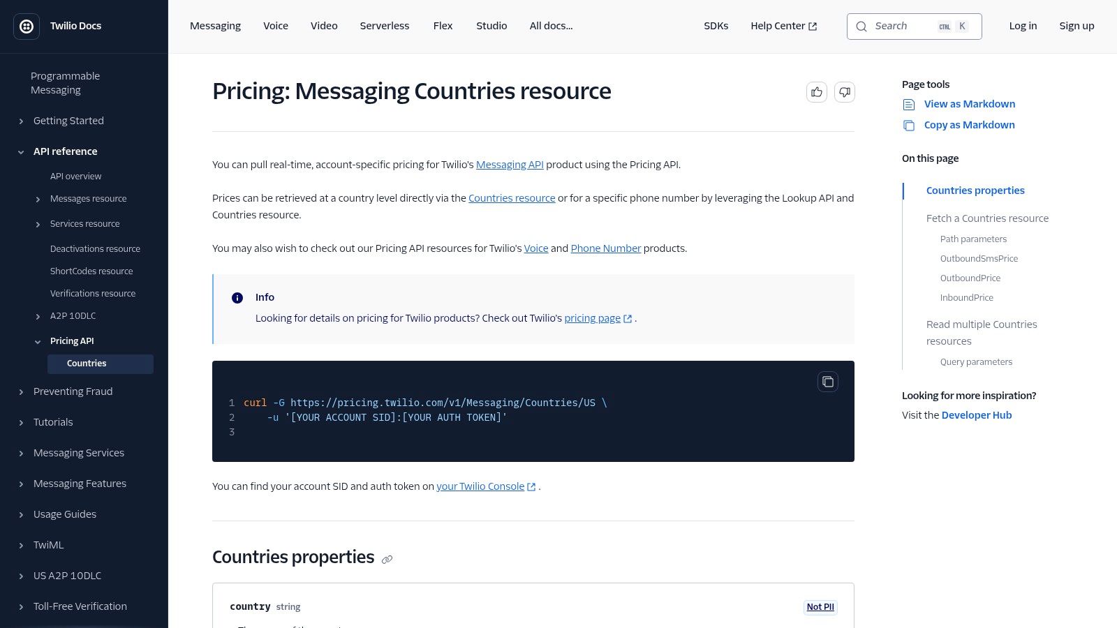 Precios de la API de mensajería de Twilio