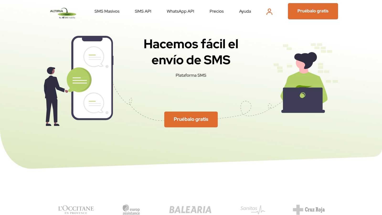 Interfaz de la plataforma de Altiria para el envío de SMS