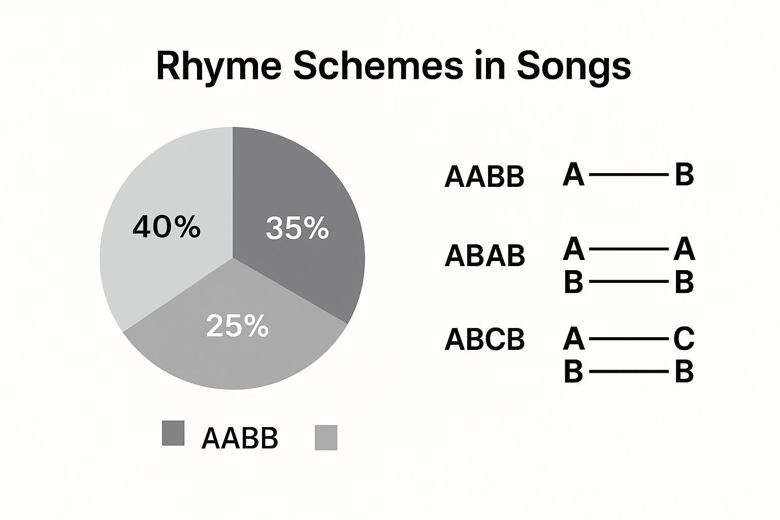 Infographic about rhyme scheme in songs