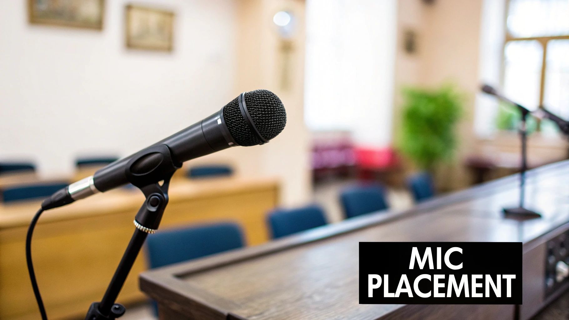 Home recording setup with instruments and microphones