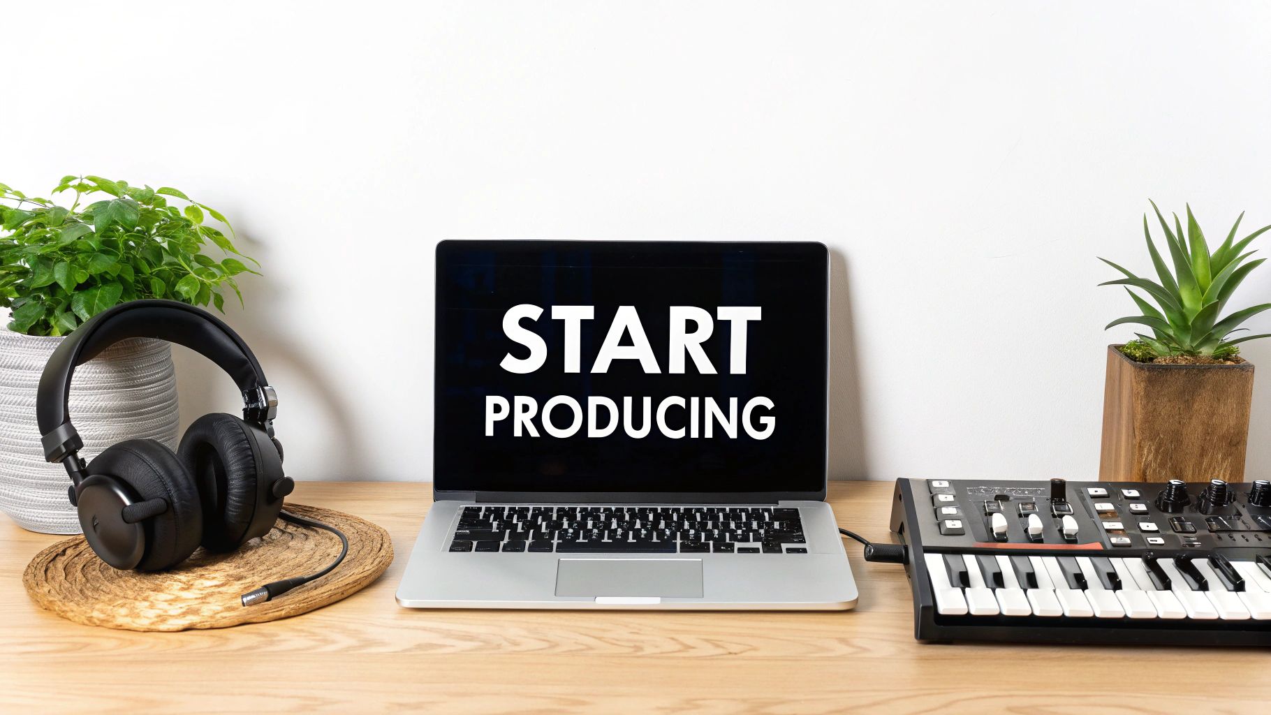 Aspiring music producer working in home studio