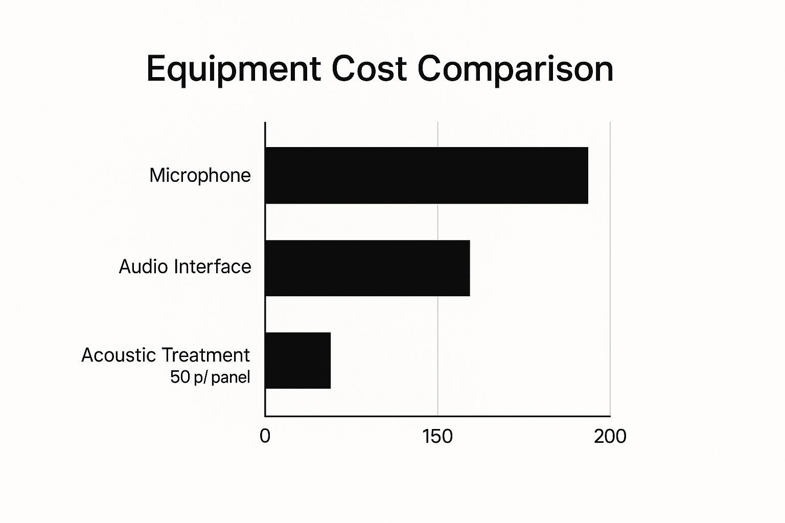 Infographic detailing the costs of setting up a home studio for vocal recording