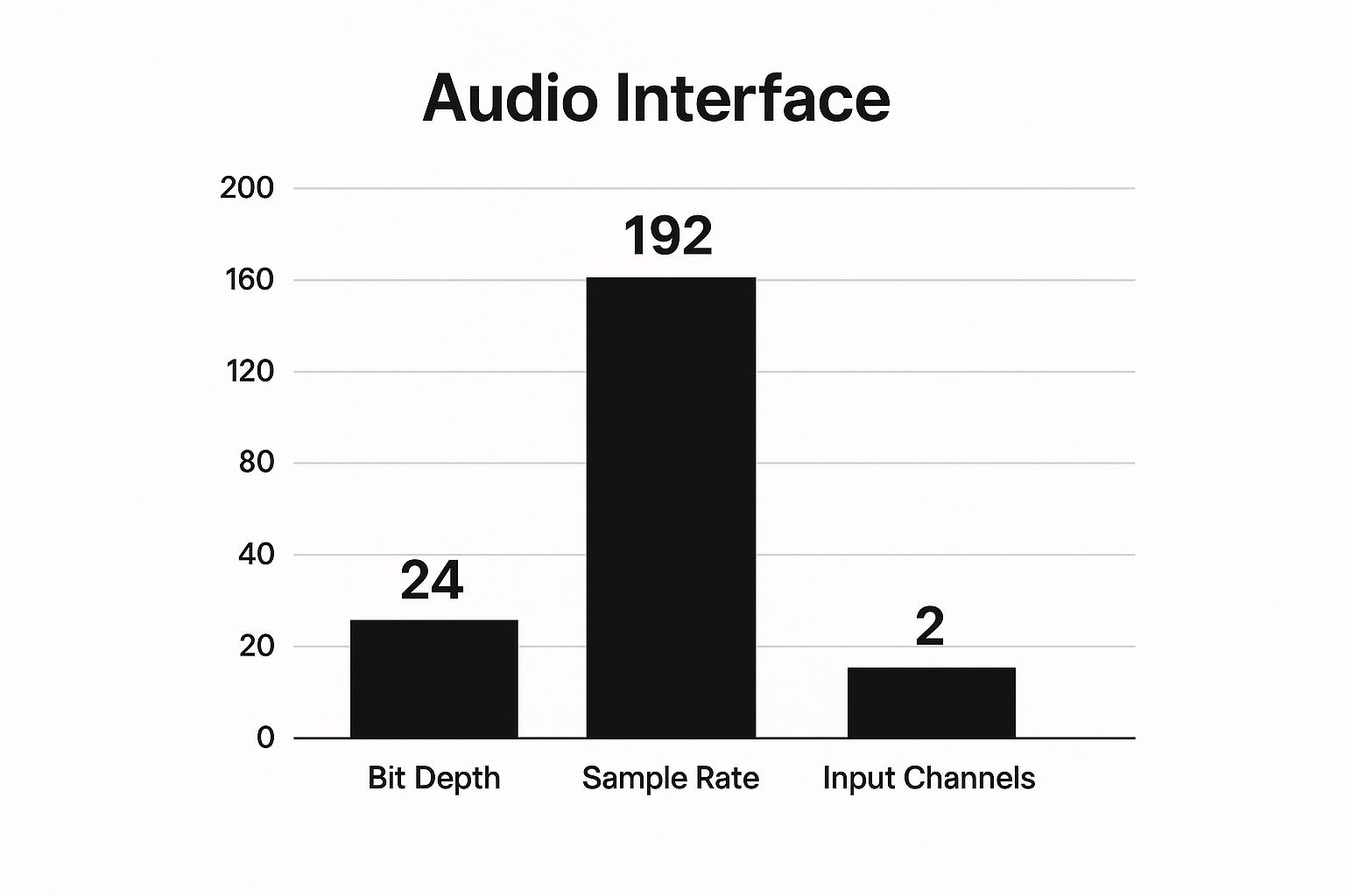 Infographic showing key data about Audio Interface - Focusrite Scarlett Solo/2i2