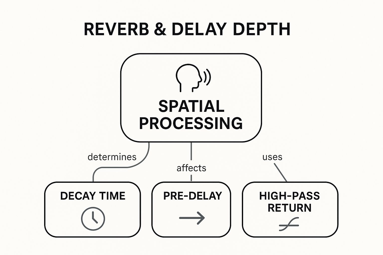 Infographic showing key data about Create depth with reverb and delay