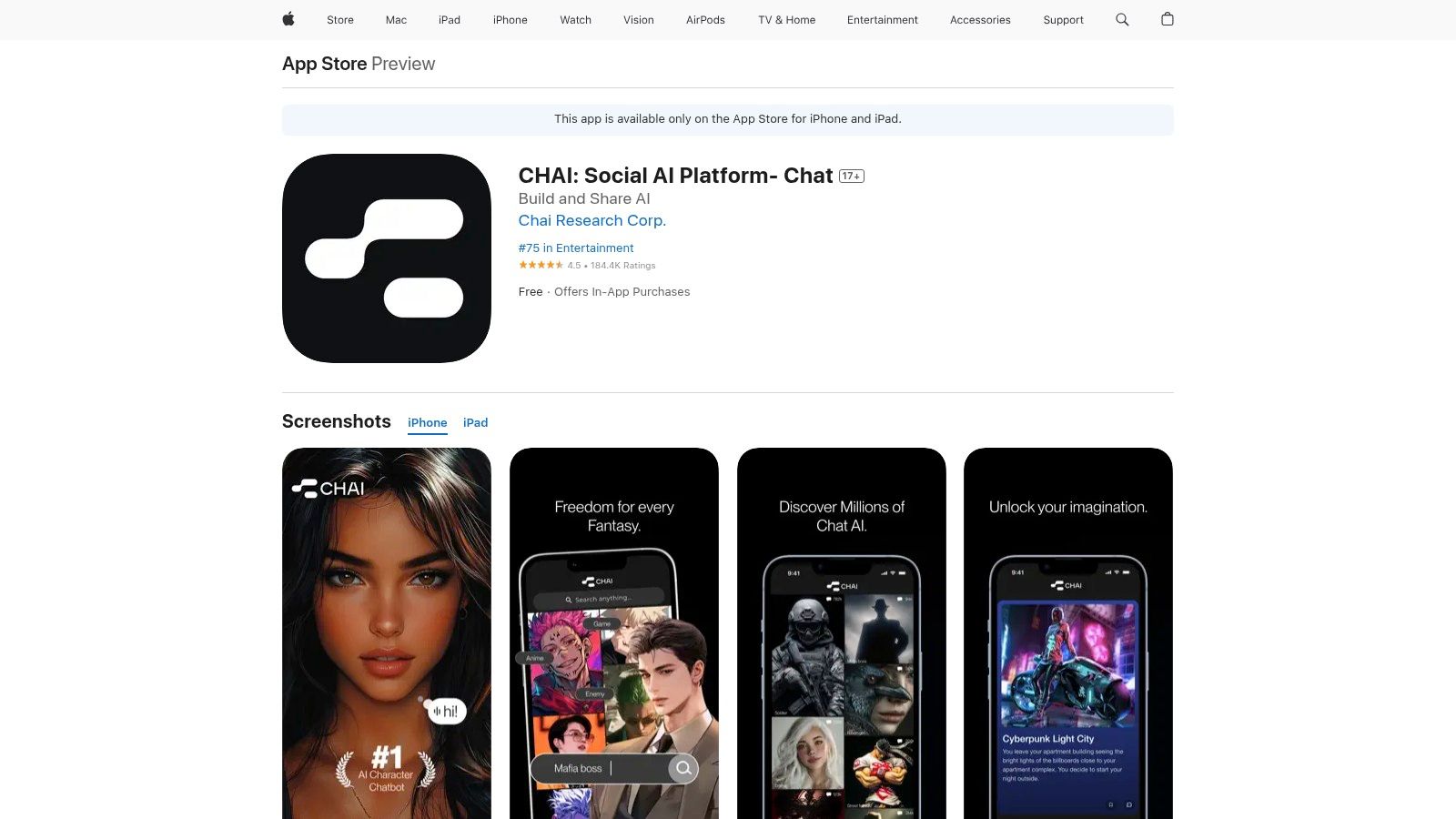 Chai – Social AI Platform