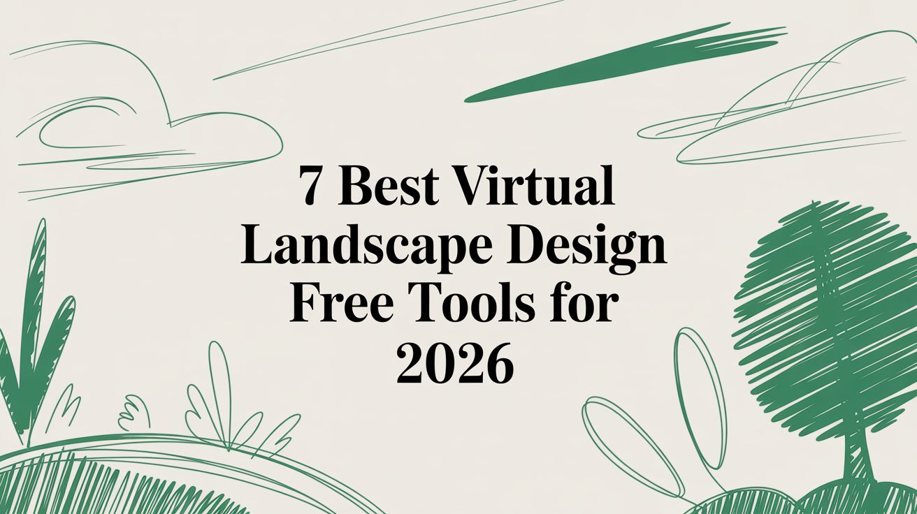 Garden design sketches showing possibilities for a virtual landscape