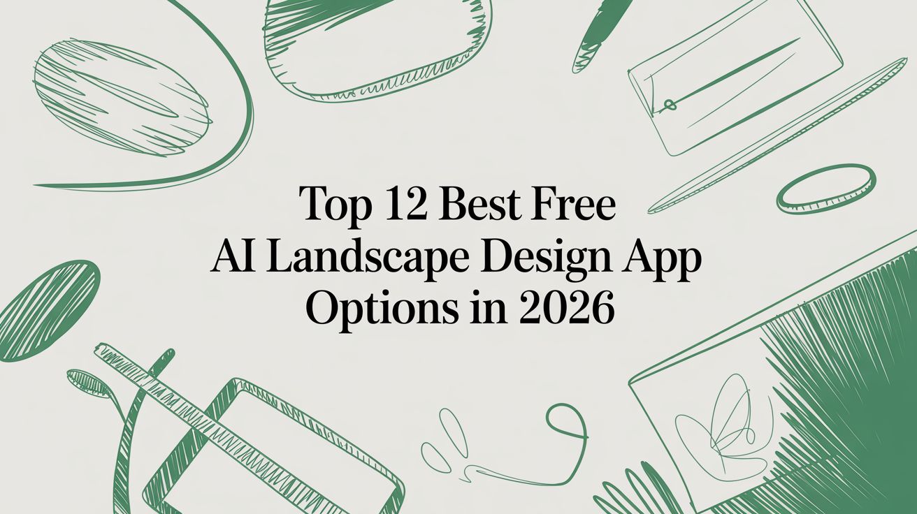 Landscape sketches illustrating ideas for a photo-based yard design