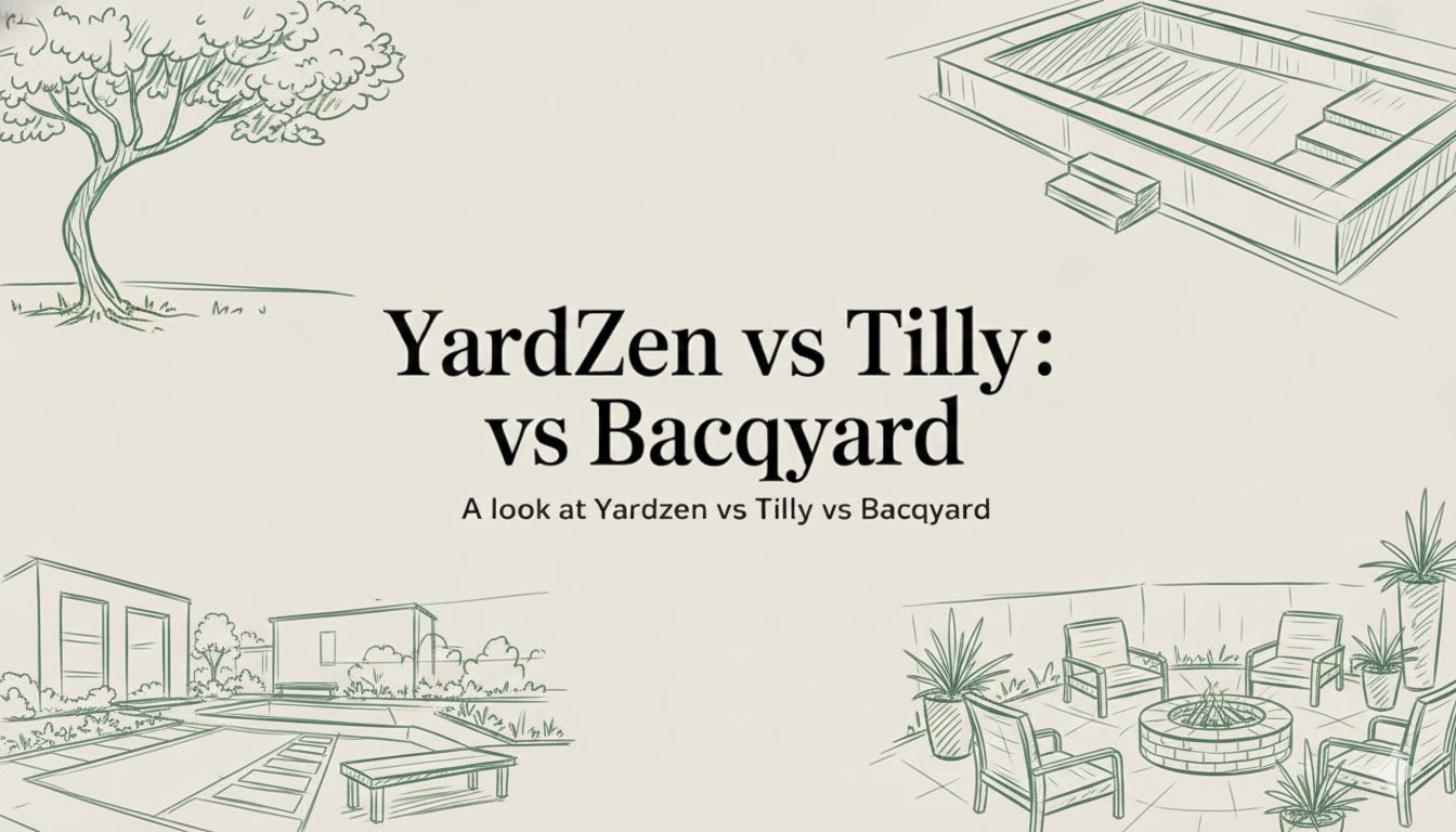 An illustrated backyard used to explore landscape planning approaches