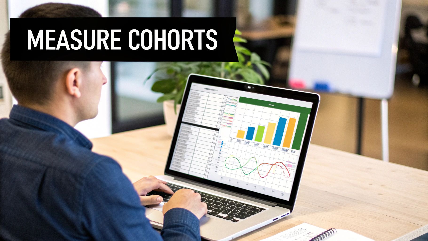 A data visualization showing different customer cohorts and their retention over time, a key technique in churn analysis.