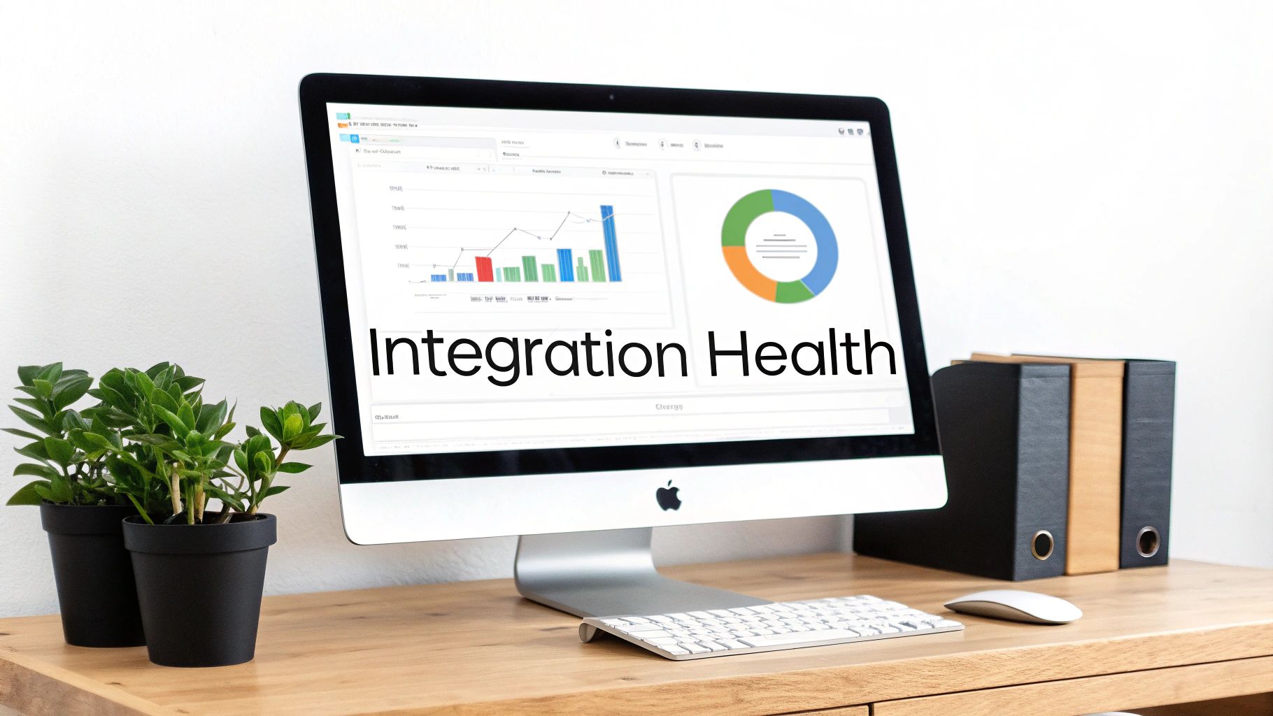 A person at a desk with multiple monitors displaying data dashboards and system health metrics.