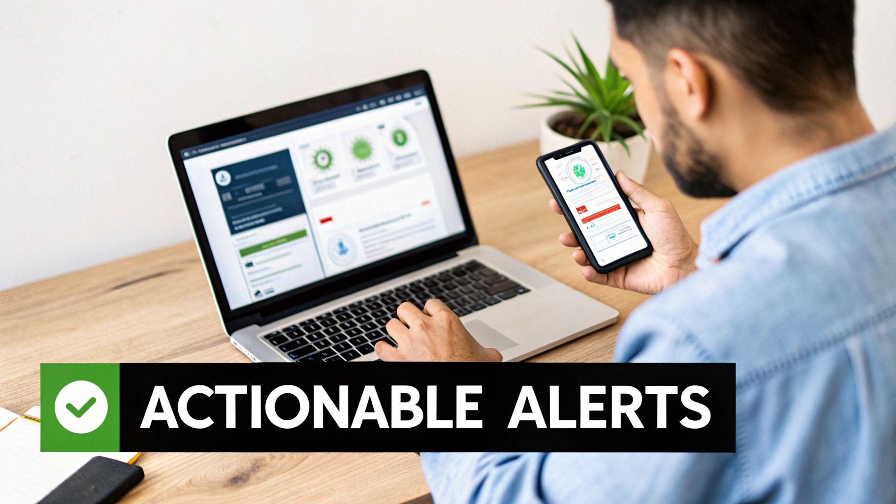 A person tending to a healthy, growing plant, symbolizing system maintenance