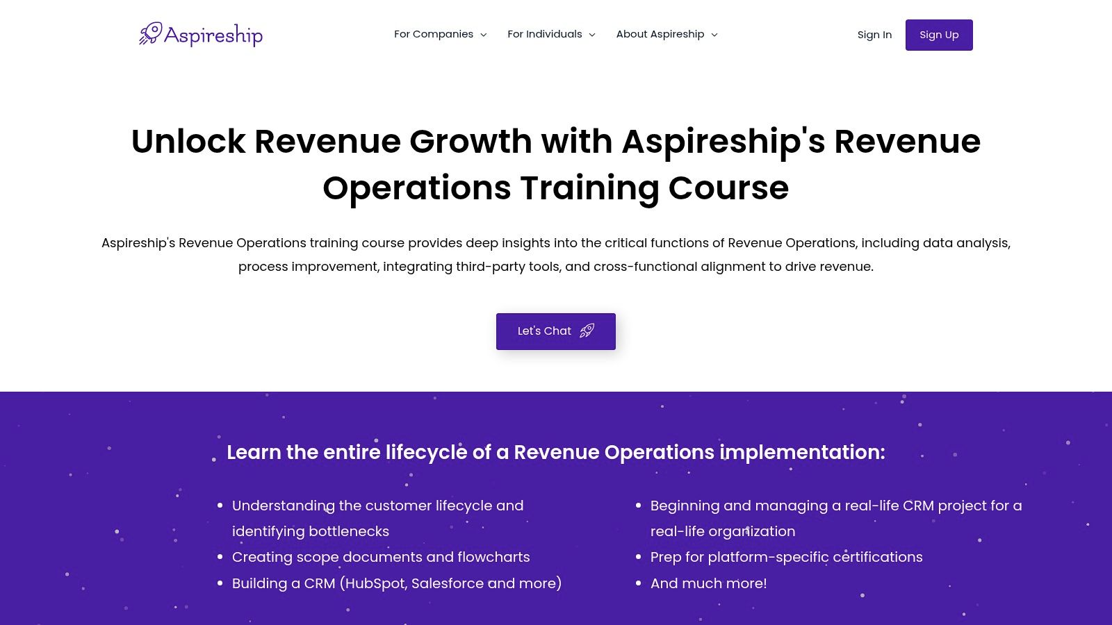 Aspireship – Revenue Operations Intensive