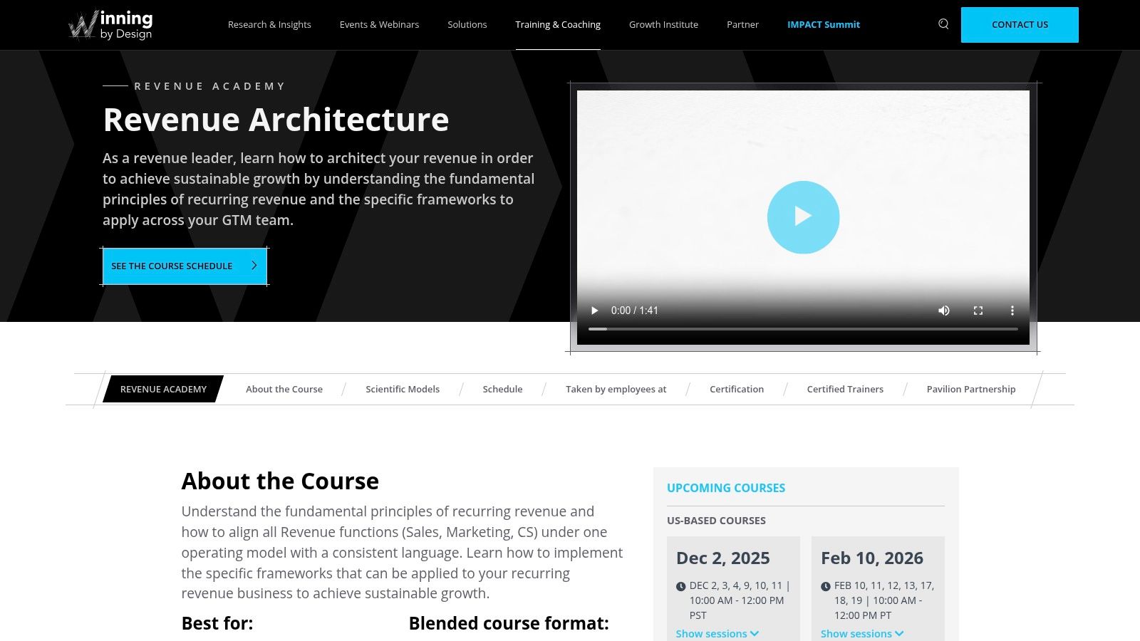 Winning by Design – Revenue Academy (Revenue Architecture)