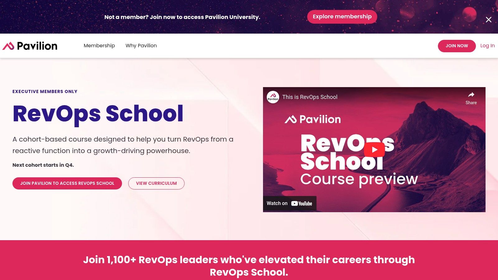 Pavilion – RevOps School (members-only)
