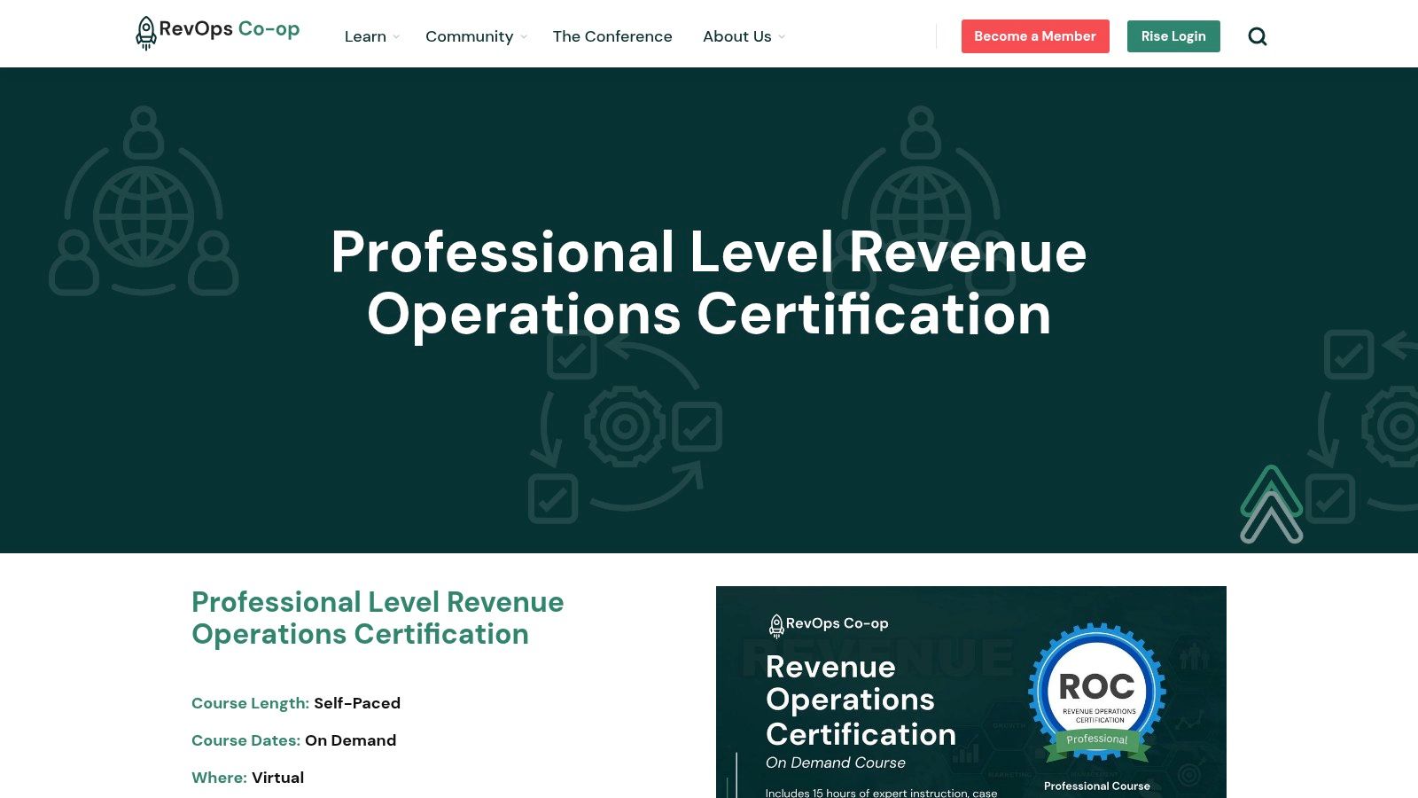 RevOps Co-op – Courses and Certifications