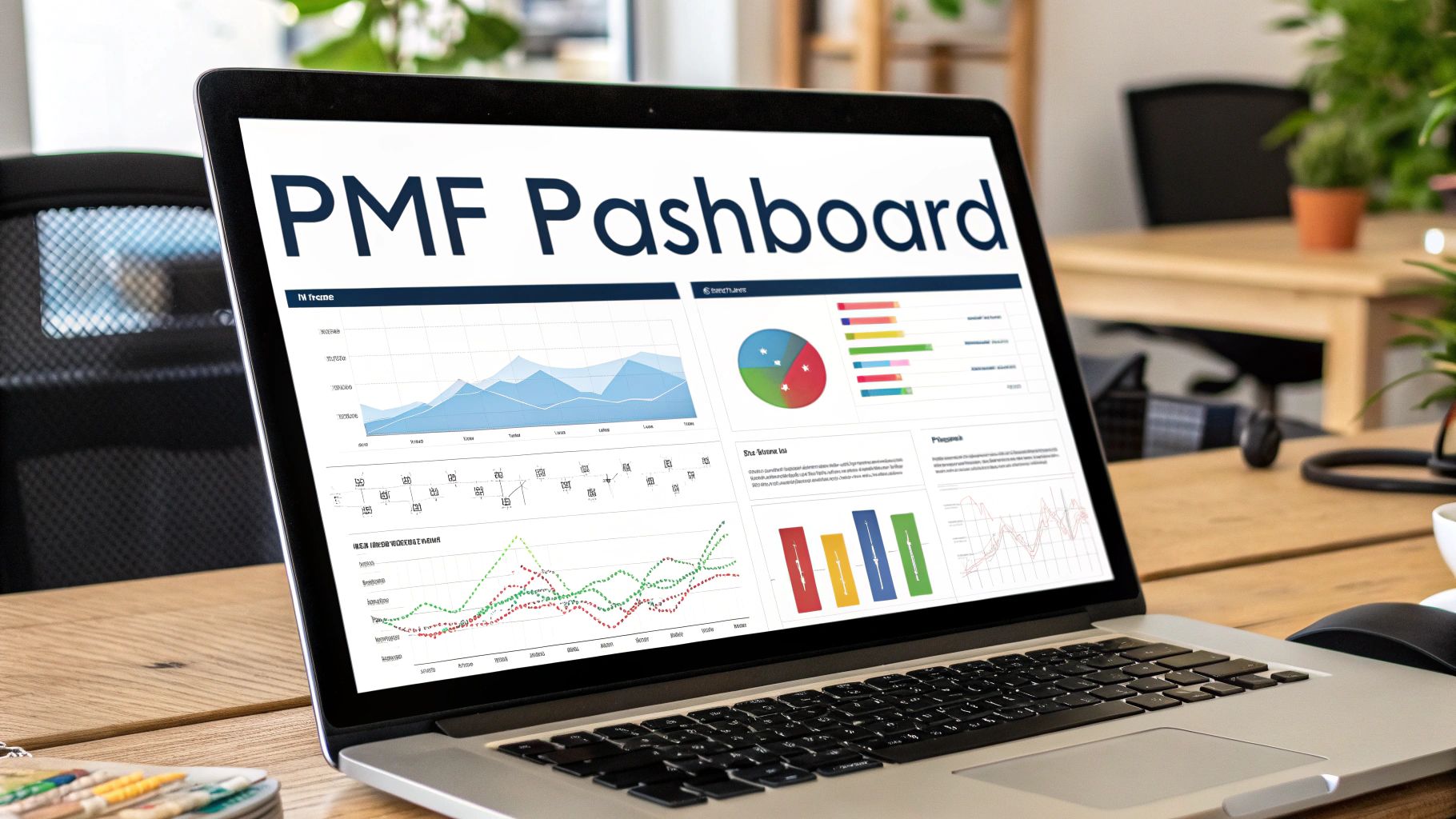 A dashboard showing various startup metrics and charts