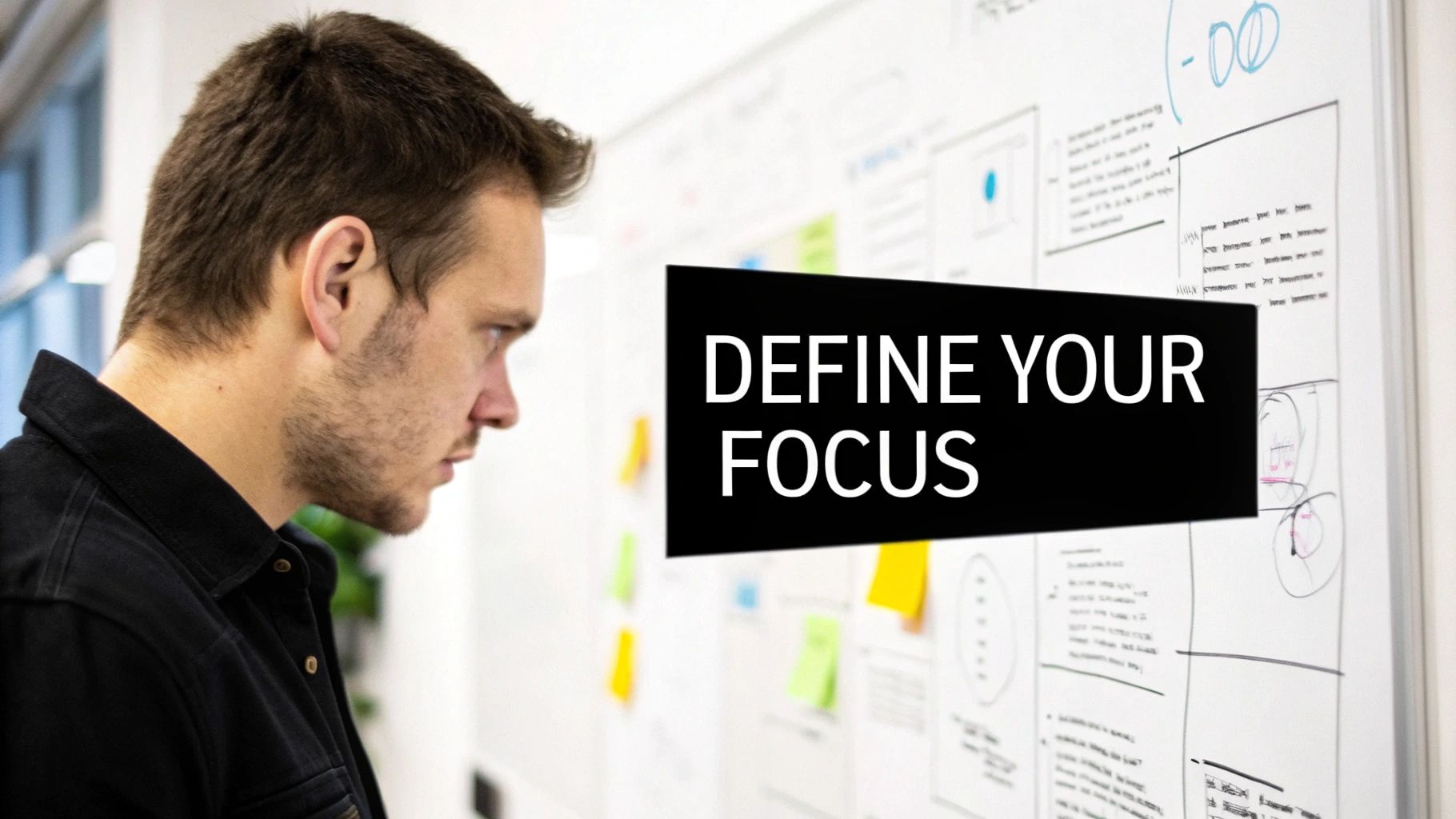 A team of startup founders collaborating around a table with laptops and charts.