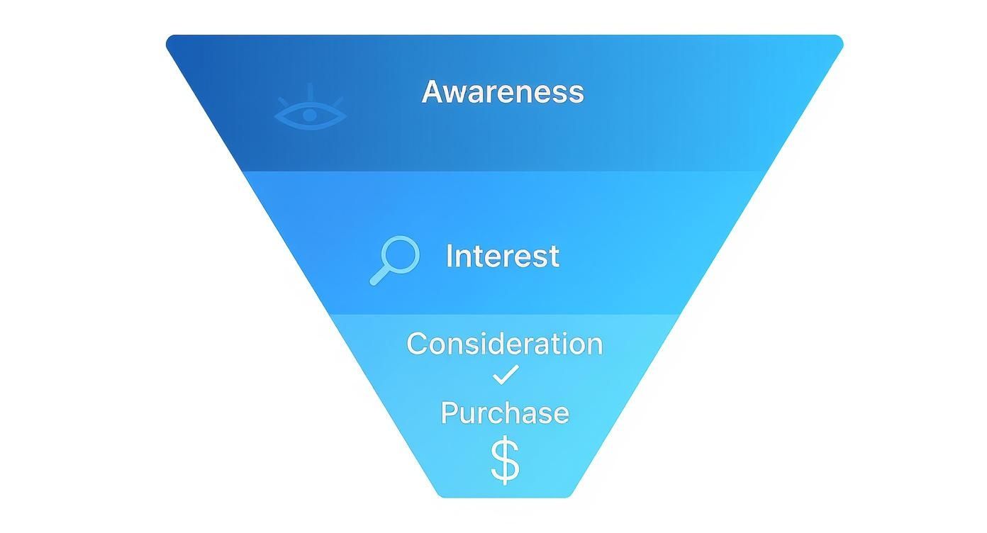 Infographic about customer acquisition funnel