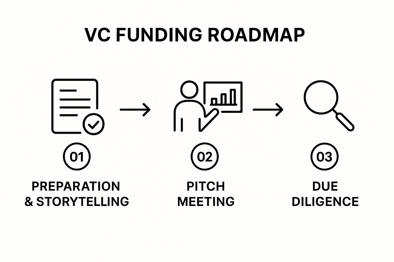 Infographic about venture capital funding process