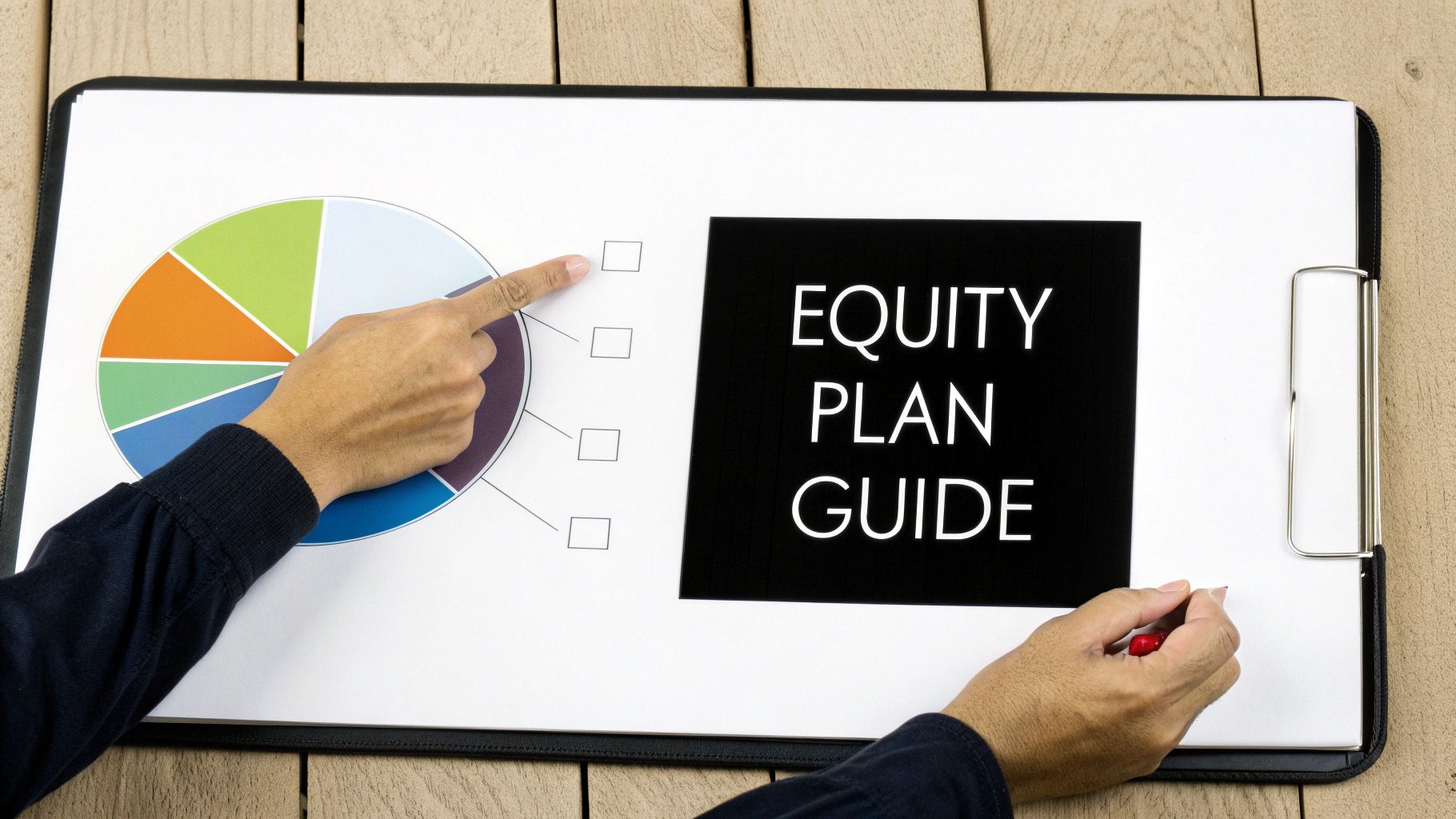 Woman at a whiteboard planning a startup equity structure