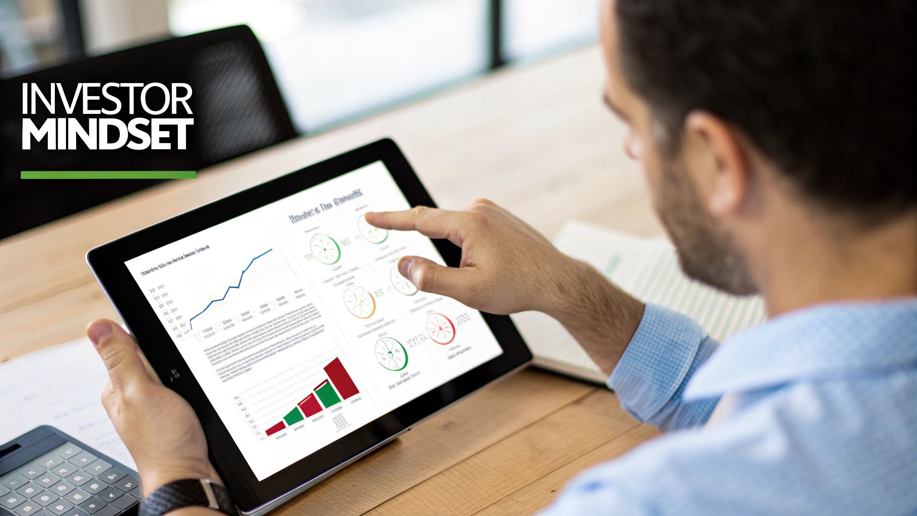 A group of professionals in a modern office, analyzing charts and data on a large screen, representing investor scrutiny.