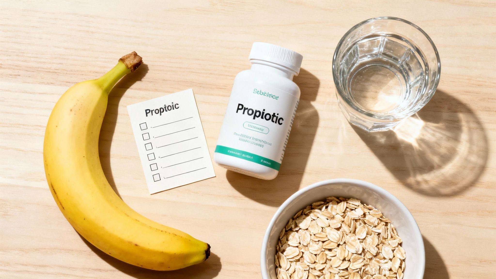 Person holding a glass of water and a probiotic capsule, ready to start their day.