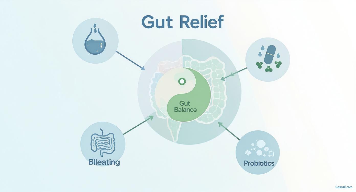 Infographic about probiotics for excessive gas