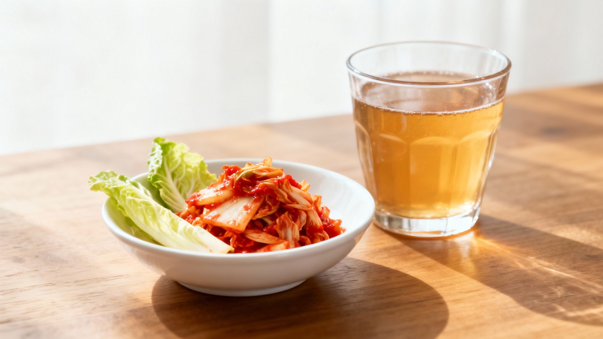 A vibrant bowl of kimchi, a popular fermented food known for its digestive benefits.
