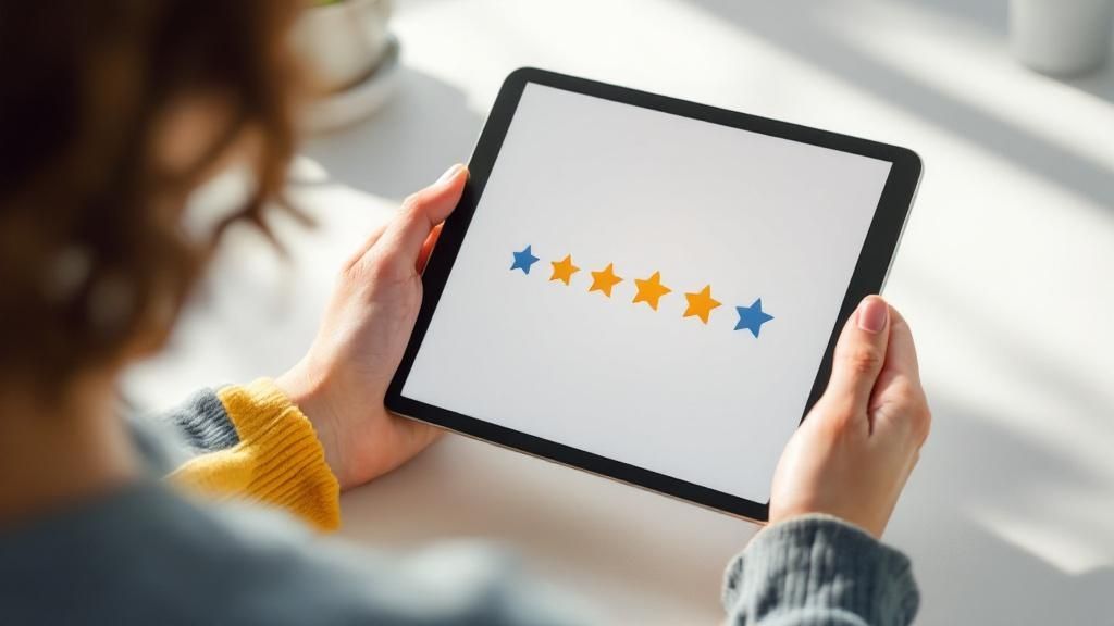 Several hands holding up smiley face icons of varying colors.