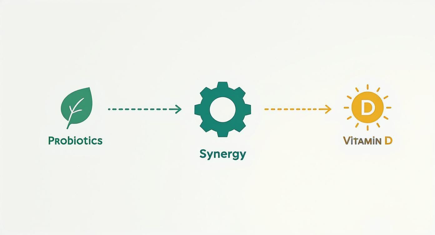 Infographic about vitamin d and probiotics