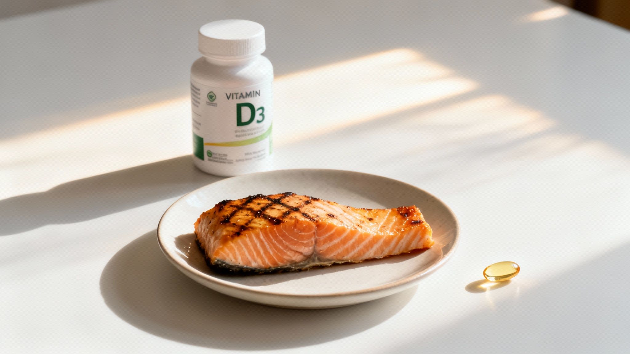 Woman smiling in the sun, representing vitamin D production.