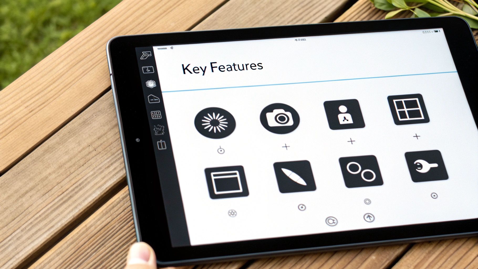 Woman editing a video on a laptop with futuristic UI elements overlaid