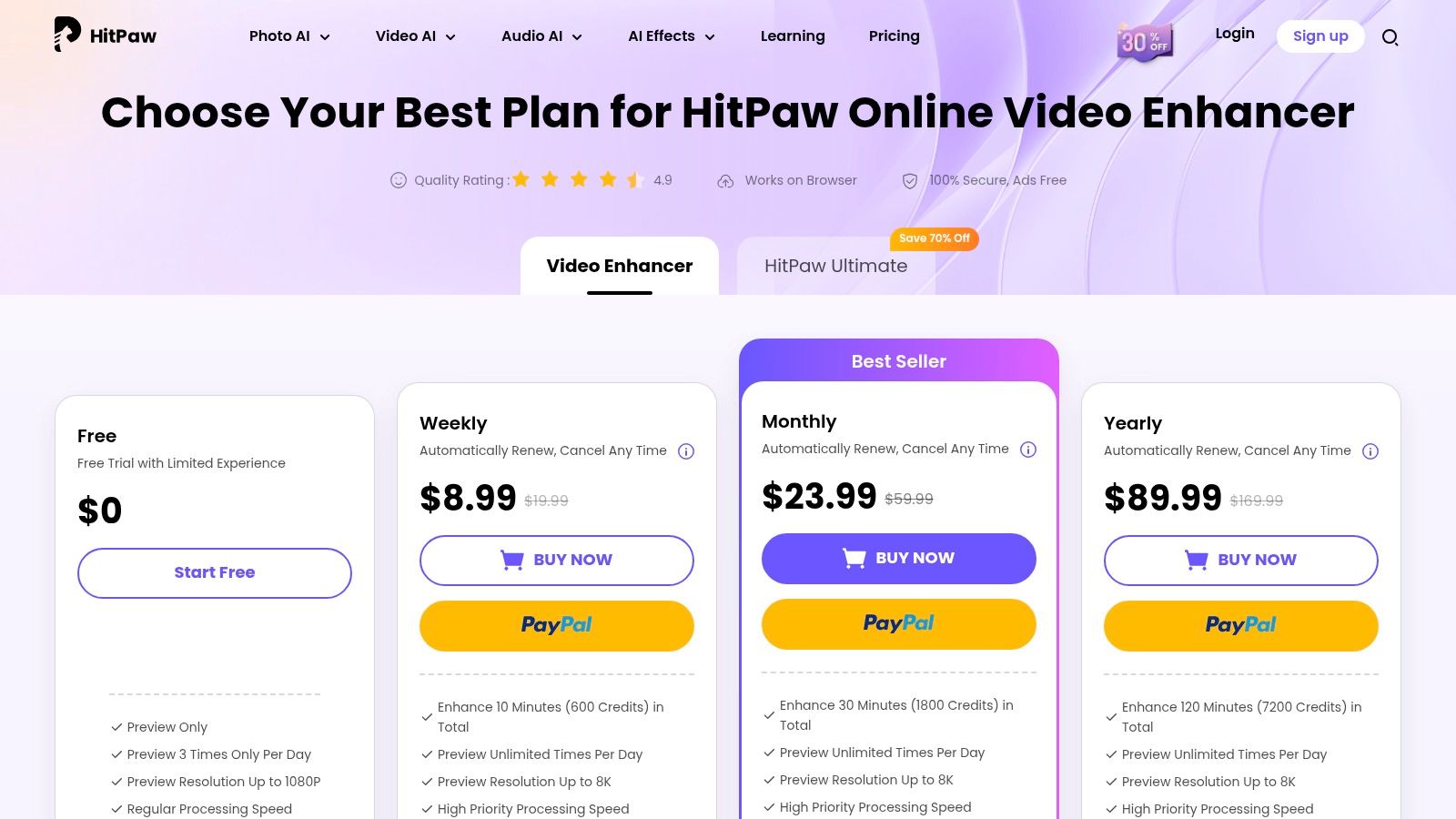HitPaw — Video Enhancer (desktop) + Online Video Upscaler