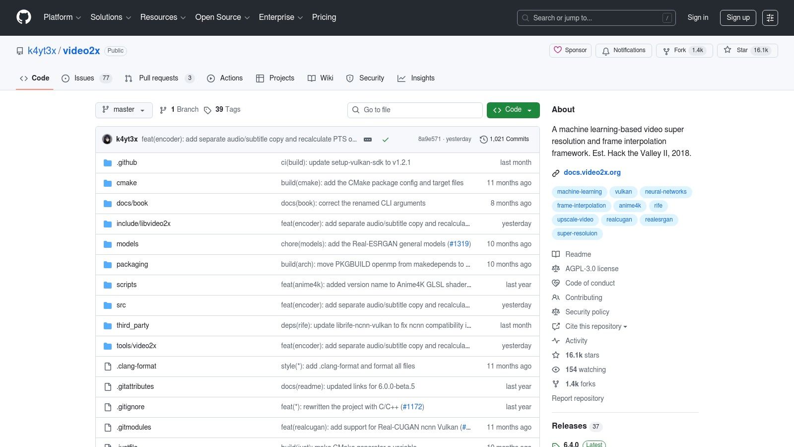 Video2X — Open‑source Video Super‑Resolution Framework