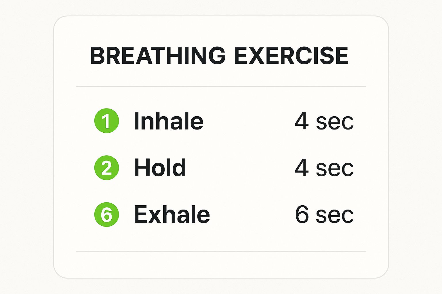 Infographic about how to relax before driving test