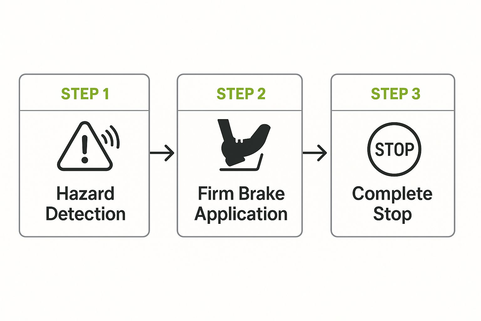 Infographic about emergency stop driving test