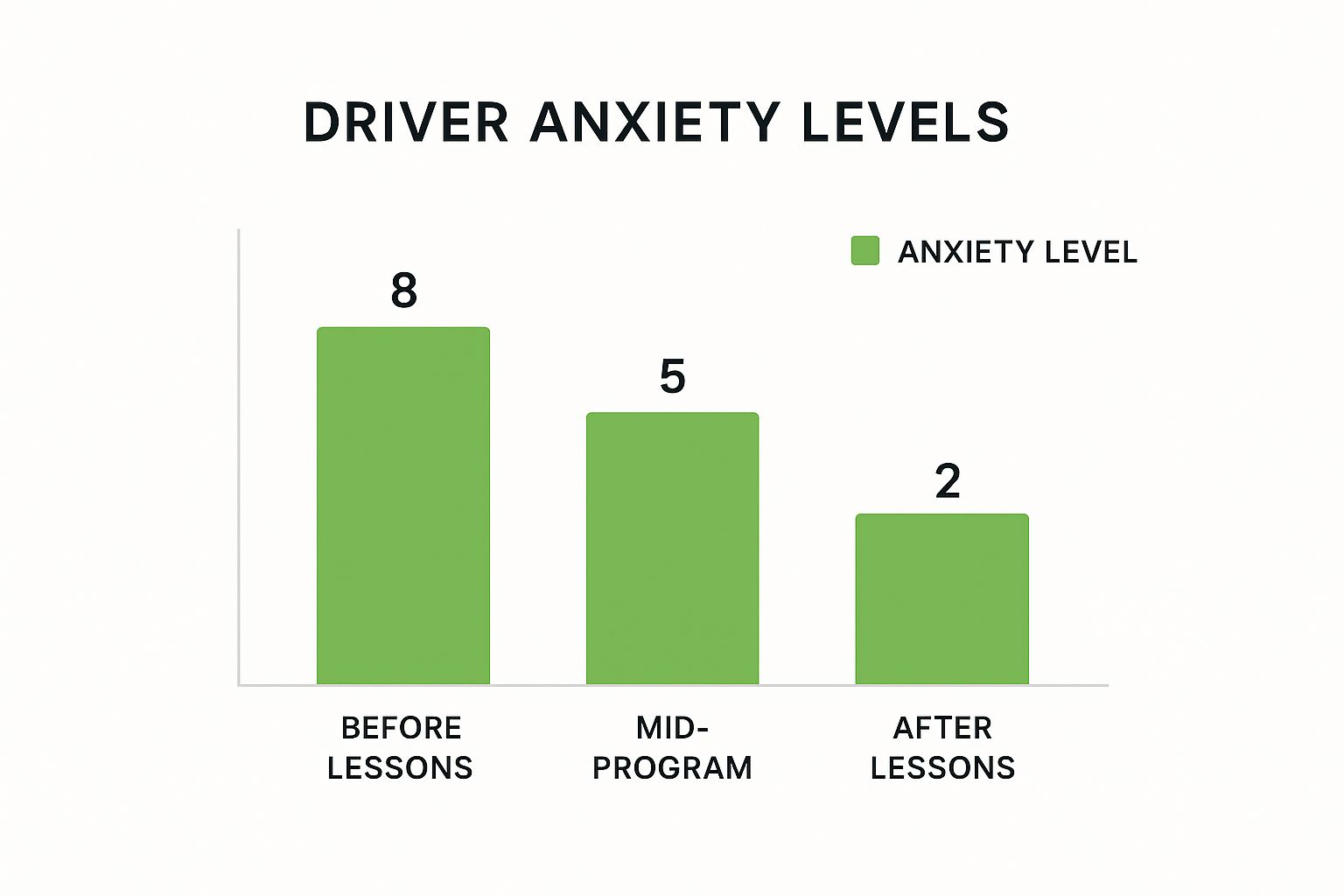 Infographic about driving lessons for nervous drivers