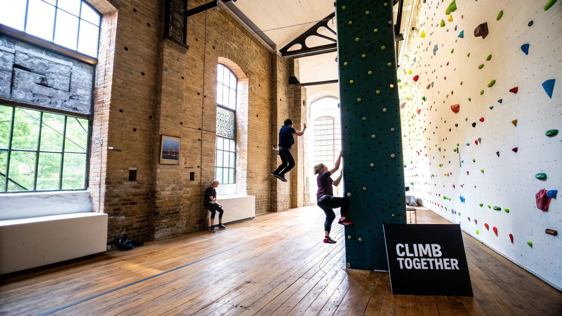 Climbing at The Castle Climbing Centre