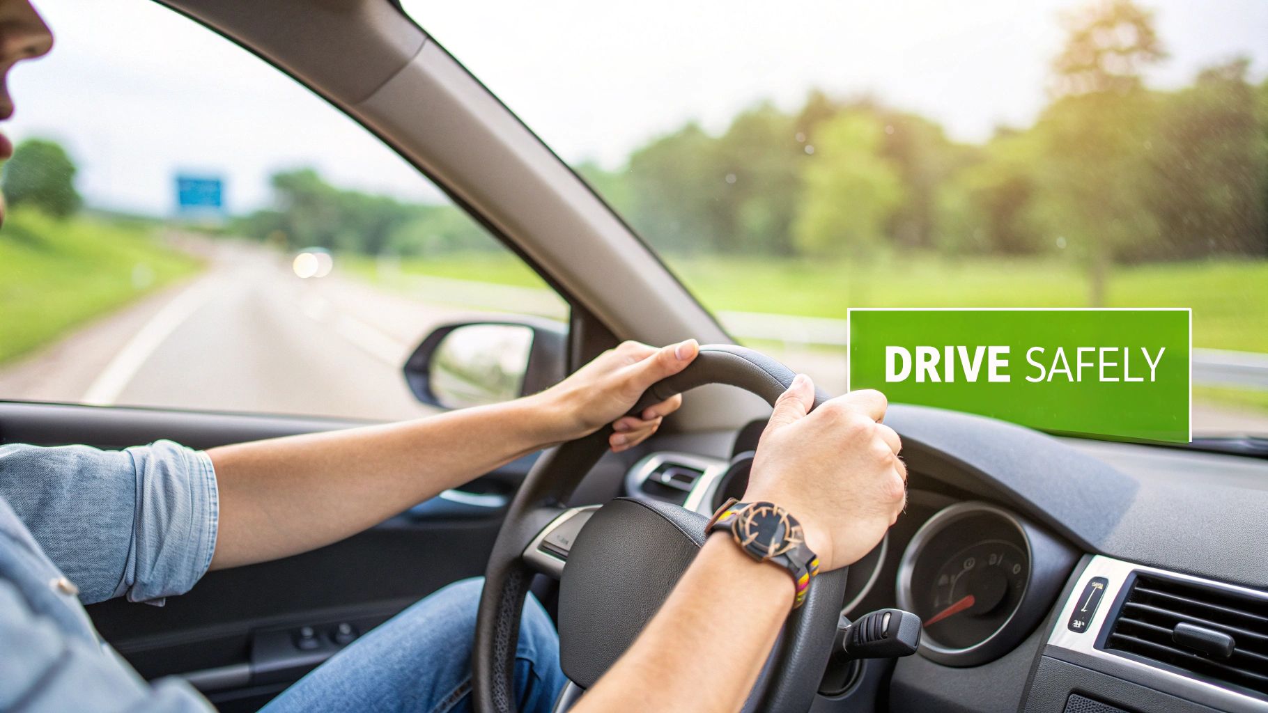 Person looking at a map while learning to drive