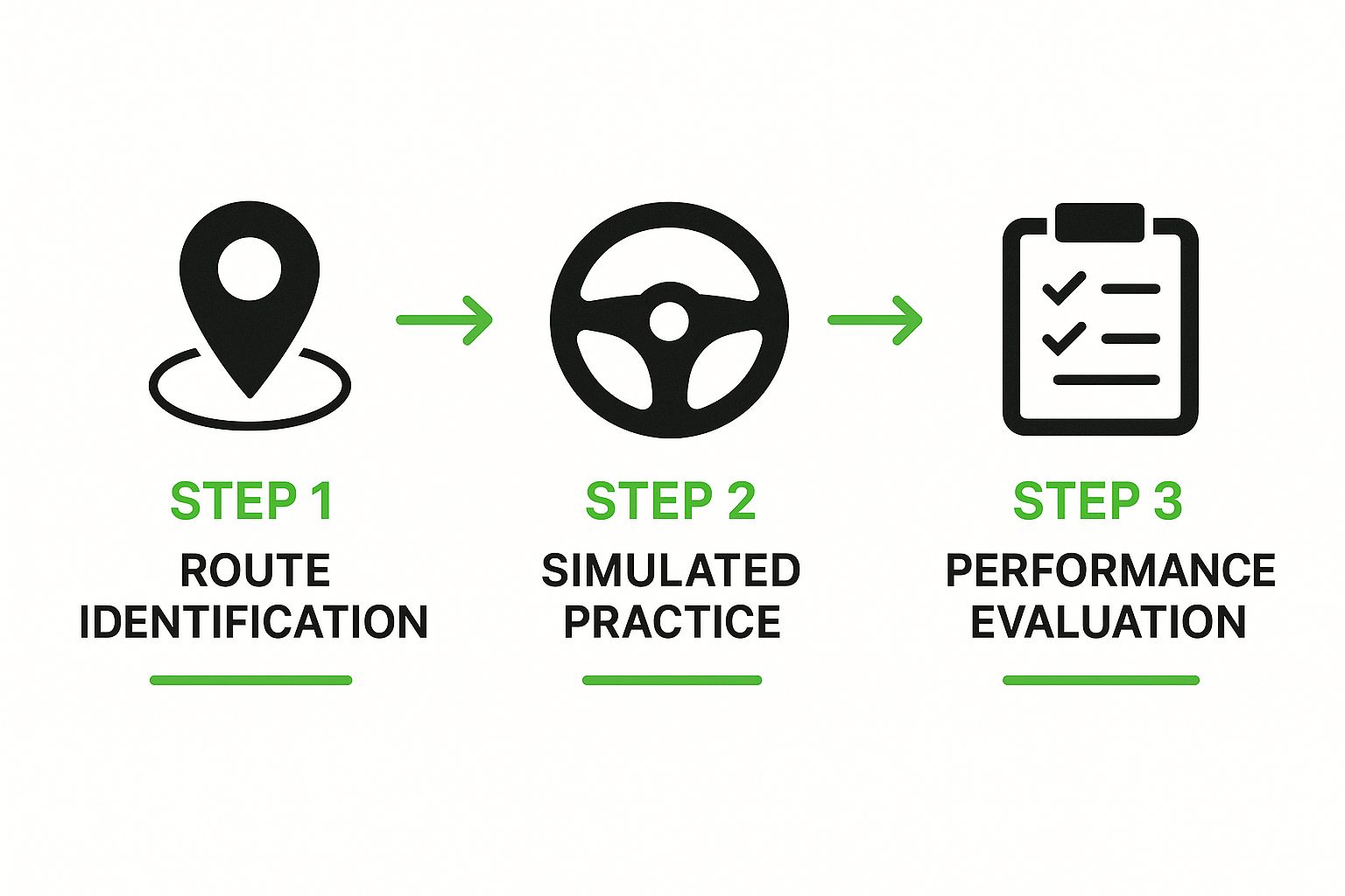 Infographic about driving test routes
