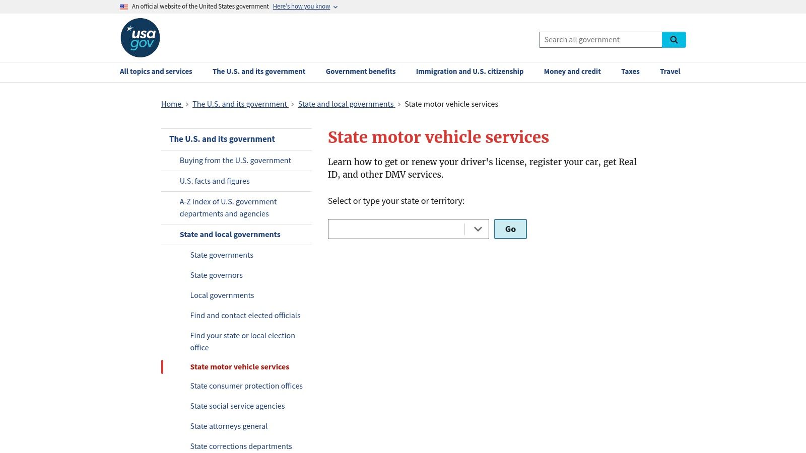 Department of Motor Vehicles (DMV) - United States