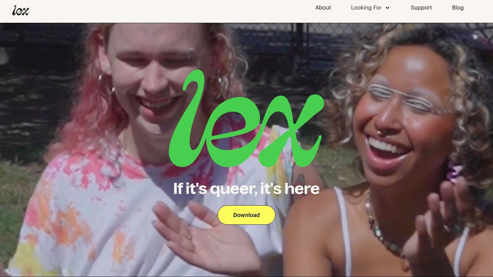 Lex app interface showing text-based personal ads