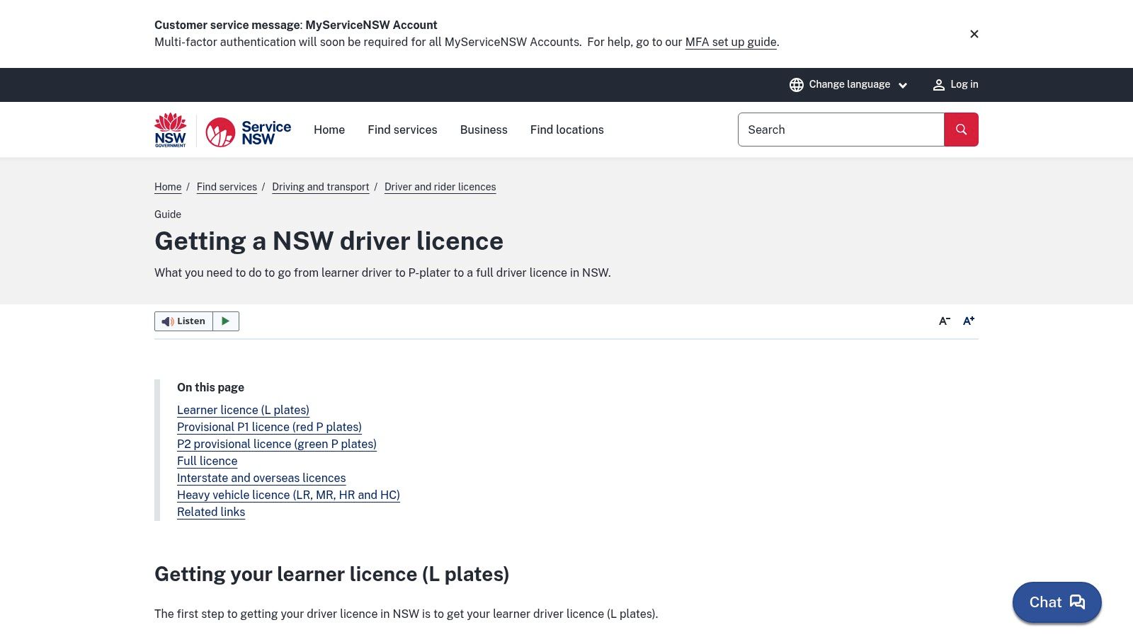 Roads and Maritime Services (Service NSW) - Australia