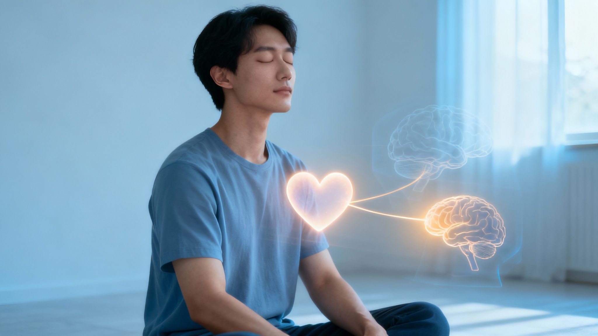 A person looking thoughtfully at a collection of tangled versus straight lines, representing clarity.