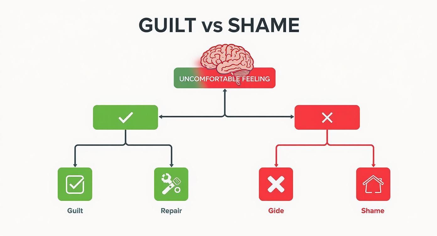Infographic about how to deal with shame and guilt