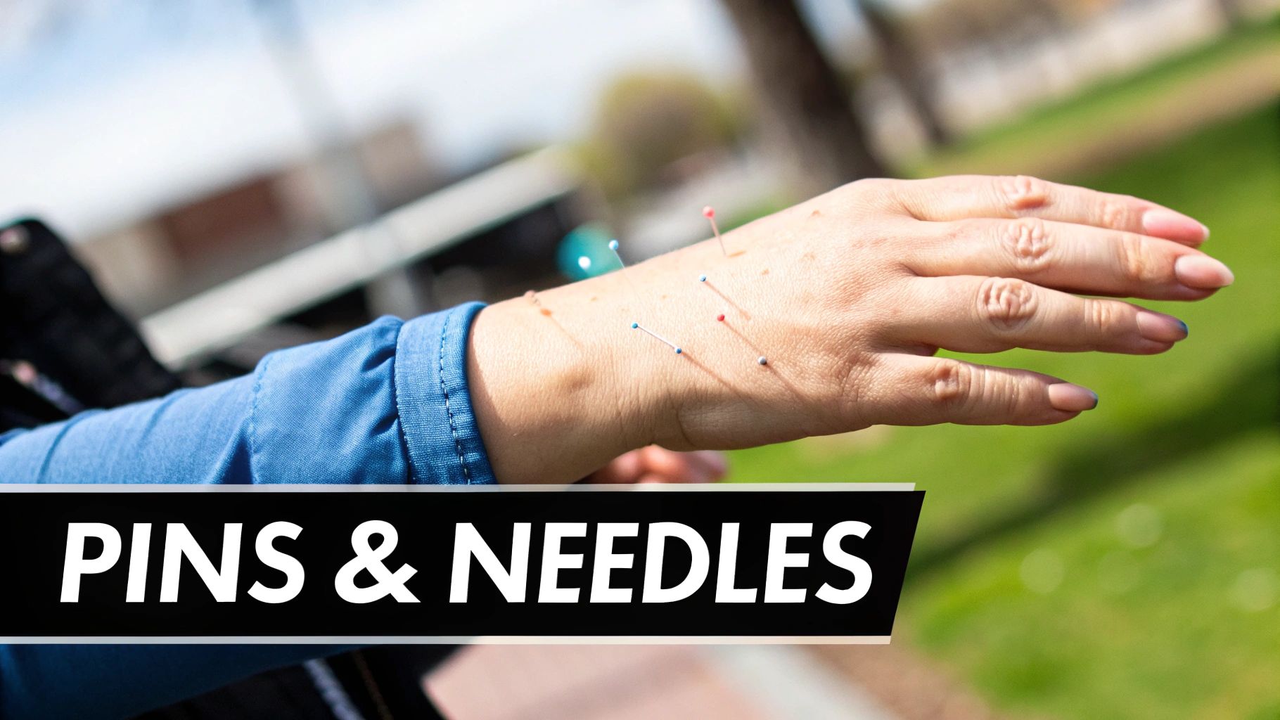 An illustration showing a nerve being compressed by surrounding tissues.