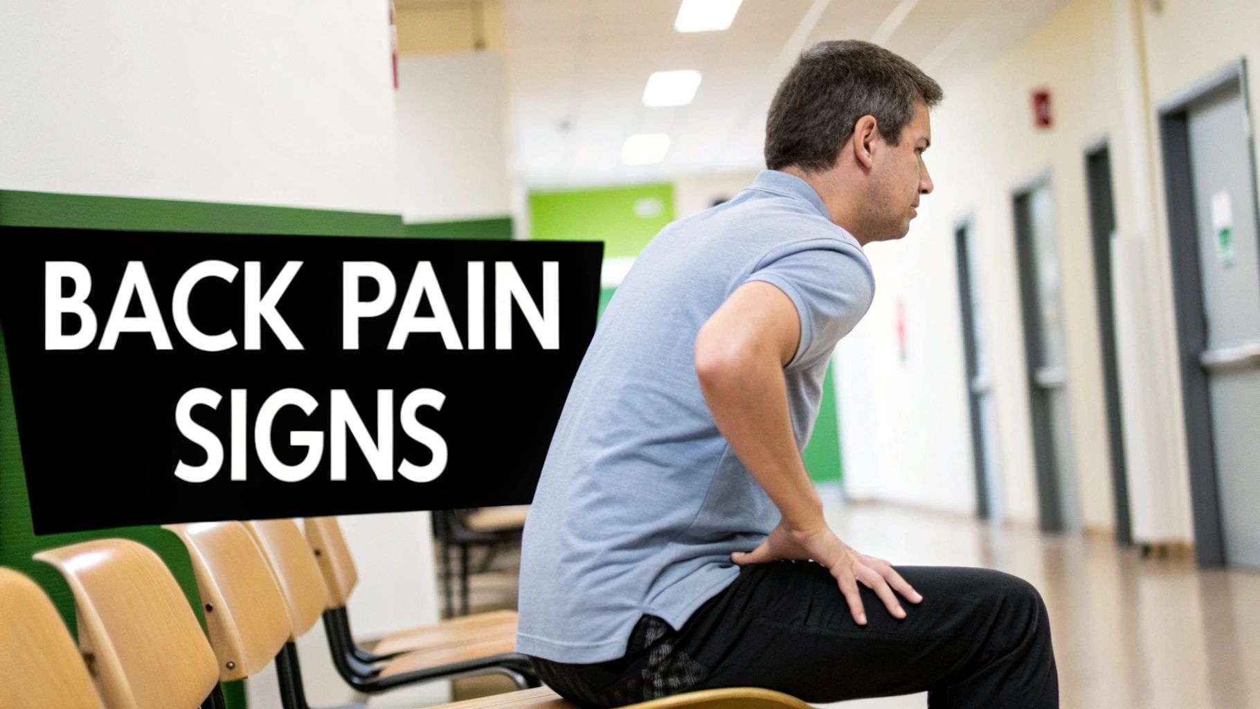 A person experiencing radiating leg pain, illustrating a key symptom of a disc herniation.